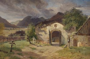 Friedhof im Salzkammergut by Franz Xaver Reinhold Oil Painting
