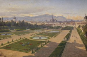 Garten des Belvedere by Franz Xaver Reinhold Oil Painting