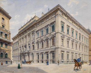 Stadtpalais Liechtenstein 1903 by Franz Xaver Schleich Oil Painting