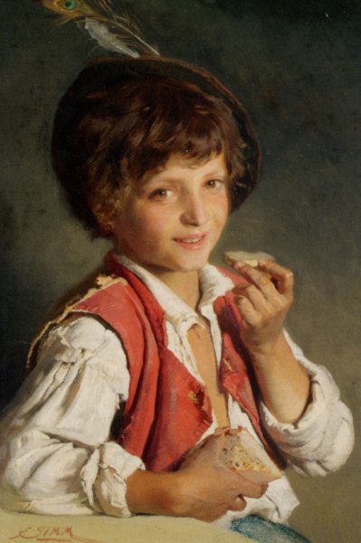 Main Product Photo of Brotzeit Painting by Franz Xaver Simm