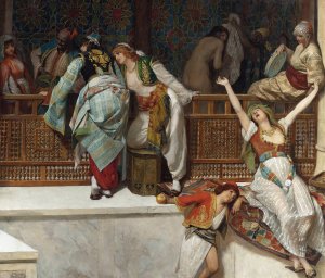 Life In The Harem by Franz Xaver Simm Oil Painting