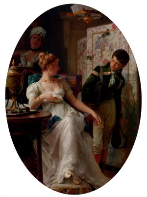 Pleasant News Oil painting by Franz Xaver Simm