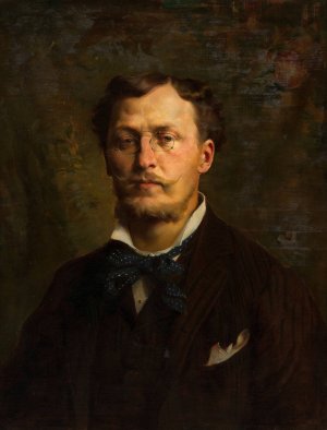 Bildnis des Architekten Otto Wagner im Alter von ca. 40 Jahren by Franz Xaver Stocker Oil Painting