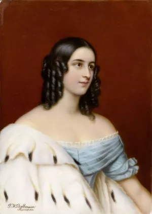 Porcelain Portrait Plaque Of Caroline Von Oettingen Oil painting by Franz Xaver Thallmaier