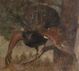 Auerhahn by Franz Xaver Von Pausinger Oil Painting
