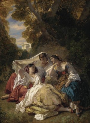 La Siesta by Franz Xaver Winterhalter Oil Painting
