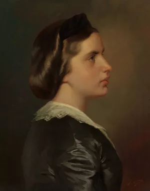 Portrait of a Young Woman in Profile by Franz Xaver Winterhalter Oil Painting