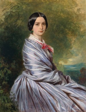 Portrait of Augusta Wichrow by Franz Xaver Winterhalter Oil Painting