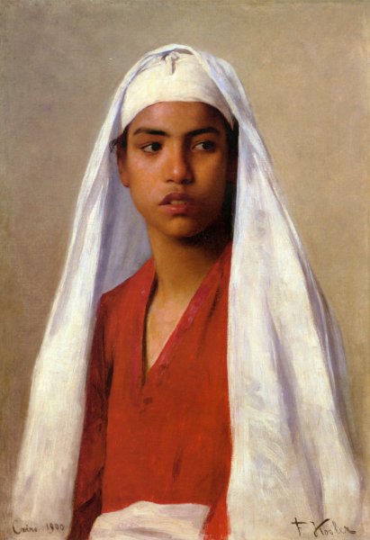 Main Product Photo of Portrait of a Young Egyptian Girl Painting by Franz Xavier Kosler