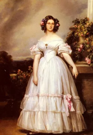 A Full-Length Portrait Of H.R.H Princess Marie-Clementine Of Orleans by Franz Xavier Winterhalter - Oil Painting Reproduction