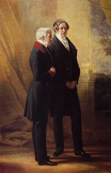Arthur Wellesley, 1st Duke of Wellington with Sir Robert Peel by Franz Xavier Winterhalter - Hand-Painted Oil Painting Reproduction