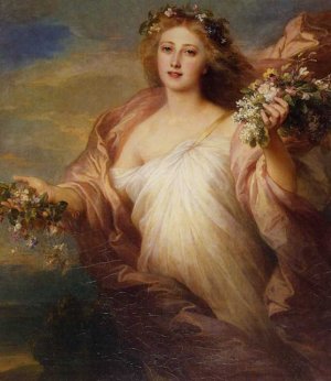Der Frubling by Franz Xavier Winterhalter Oil Painting