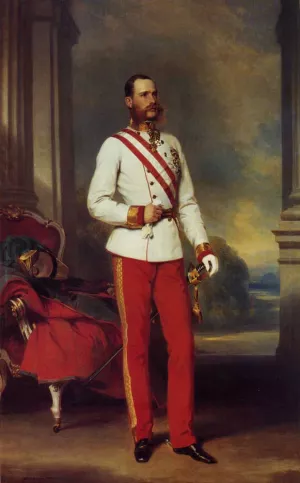 Franz Joseph I, Emperor of Austria by Franz Xavier Winterhalter - Oil Painting Reproduction