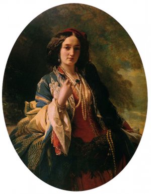 Katarzyna Branicka, Countess Potocka by Franz Xavier Winterhalter Oil Painting