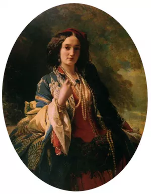 Katarzyna Branicka, Countess Potocka by Franz Xavier Winterhalter Oil Painting