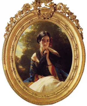 Princess Leonilla of Sayn Wittgenstein-Sayn by Franz Xavier Winterhalter - Oil Painting Reproduction