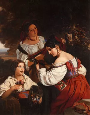 Roman Genre Scene by Franz Xavier Winterhalter Oil Painting
