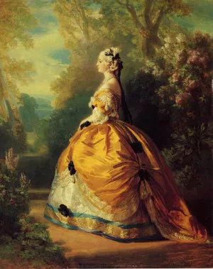 The Empress Eugenie a la Marie-Antoinette by Franz Xavier Winterhalter - Oil Painting Reproduction
