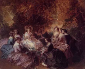 The Empress Eugenie Surrounded by Her Ladies in Waiting by Franz Xavier Winterhalter - Oil Painting Reproduction