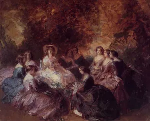 The Empress Eugenie Surrounded by Her Ladies in Waiting Oil painting by Franz Xavier Winterhalter