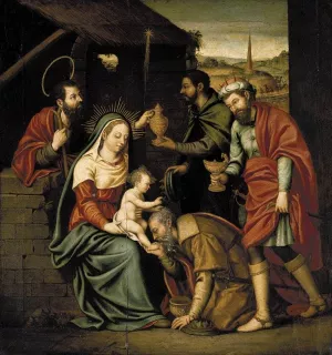 The Adoration of the Magi by Fray Nicolas Borras - Oil Painting Reproduction