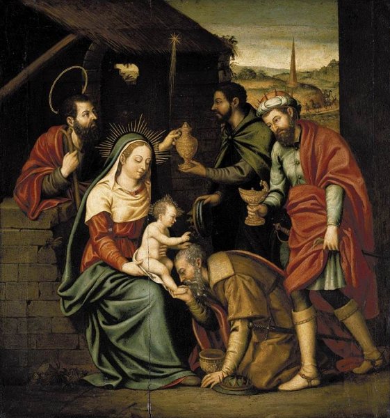 Main Product Photo of The Adoration of the Magi Painting by Fray Nicolas Borras