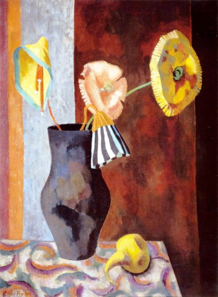 Main Product Photo of Still Life with Omega Flowers Painting by Roger Fry