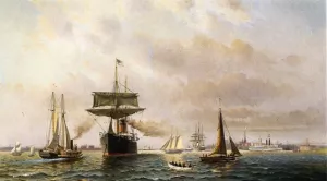 New York Harbor by Fred Pansing Oil Painting