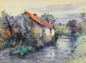 Landscape with Cottage by Frederic Charles Vipond Ede Oil Painting
