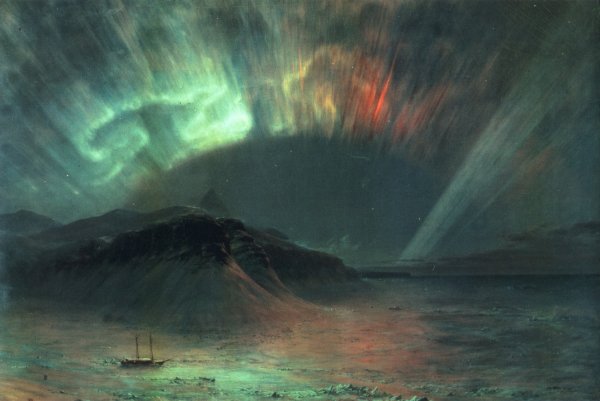 Main Product Photo of Aurora Borealis Painting by Frederic Edwin Church