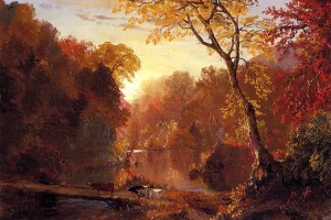 Autumn in North America by Frederic Edwin Church - Oil Painting Reproduction