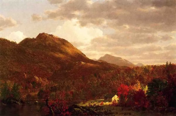 Autumn on the Hudson by Frederic Edwin Church - Hand-Painted Oil Painting Reproduction