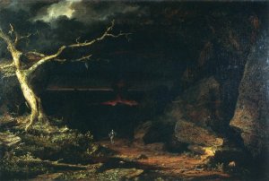 Christian on the Borders of the Valley of the Shadow of Death, Pilgrim's Progress Oil painting by Frederic Edwin Church
