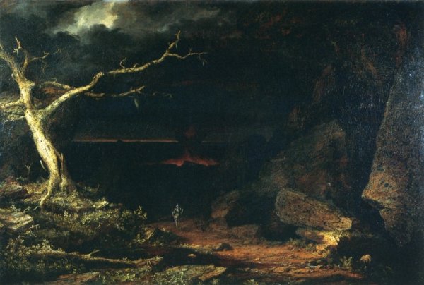Main Product Photo of Christian on the Borders of the Valley of the Shadow of Death, Pilgrim's Progress Painting by Frederic Edwin Church