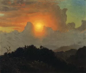 Cloudy Skies, Sunset, Jamaica by Frederic Edwin Church Oil Painting