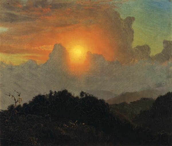 Main Product Photo of Cloudy Skies, Sunset, Jamaica Painting by Frederic Edwin Church