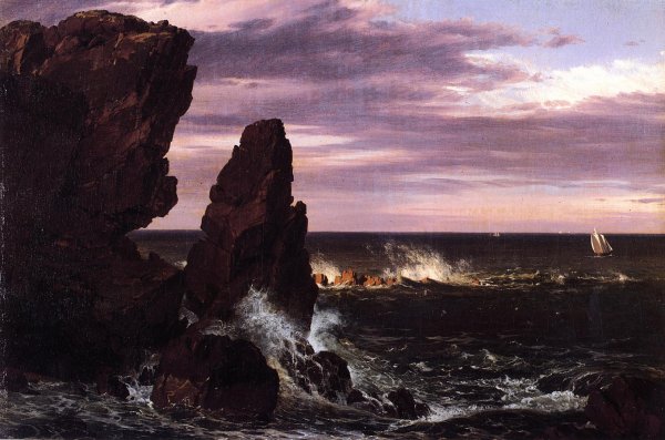 Coast Scene by Frederic Edwin Church - Hand-Painted Oil Painting Reproduction