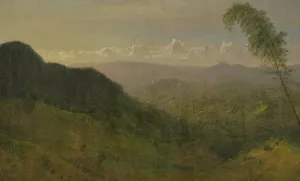 Hilly Landscape by Frederic Edwin Church Oil Painting