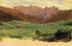 Hinter Schonau and Reiteralp Mountains, Bavaria by Frederic Edwin Church Oil Painting