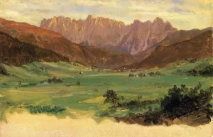 Hinter Schonau and Reiteralp Mountains, Bavaria Oil painting by Frederic Edwin Church