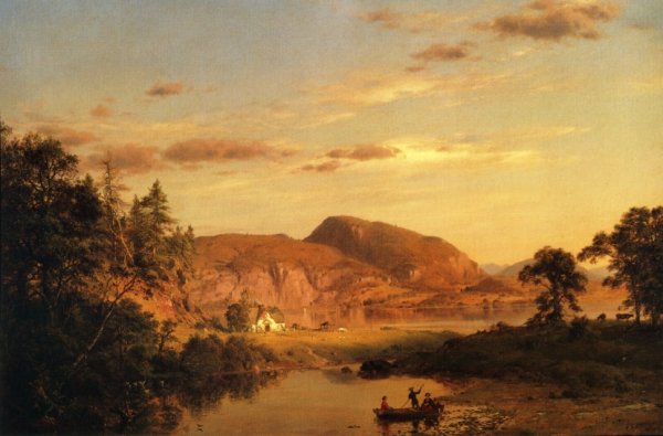 Home by the Lake by Frederic Edwin Church - Hand-Painted Oil Painting Reproduction