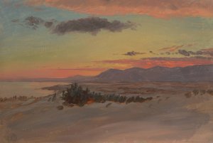 Hudson Valley in Winter, Looking Southwest from Olana by Frederic Edwin Church Oil Painting