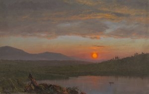 Hudson Valley, New York at Sunset by Frederic Edwin Church Oil Painting