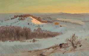 Hudson Valley, New York in Winter by Frederic Edwin Church Oil Painting