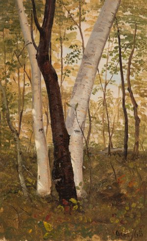 In the Woods, Hudson, New York by Frederic Edwin Church Oil Painting