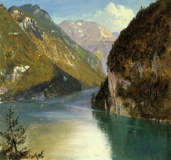 Konigsee, Bavaria by Frederic Edwin Church - Hand-Painted Oil Painting Reproduction