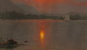 Lake Millinocket, Sunset by Frederic Edwin Church Oil Painting