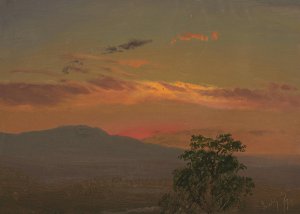 Landscape at Sunset, Hudson, N.Y. by Frederic Edwin Church Oil Painting
