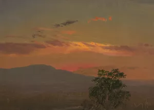Landscape at Sunset, Hudson, N.Y. by Frederic Edwin Church Oil Painting