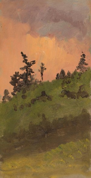 Landscape at Woods by Frederic Edwin Church Oil Painting